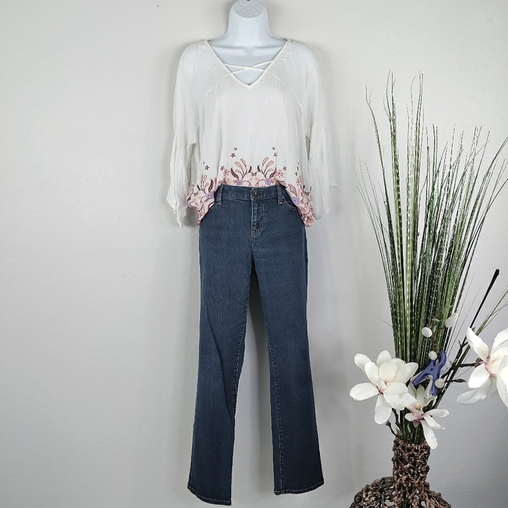 Loft Modern Slim Jeans Mid Rise Straight Leg